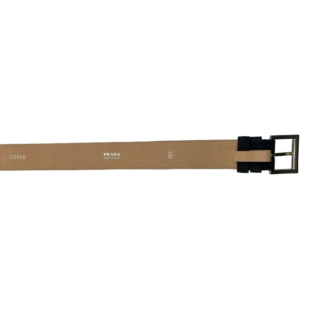 Prada Navy Suede Belt
