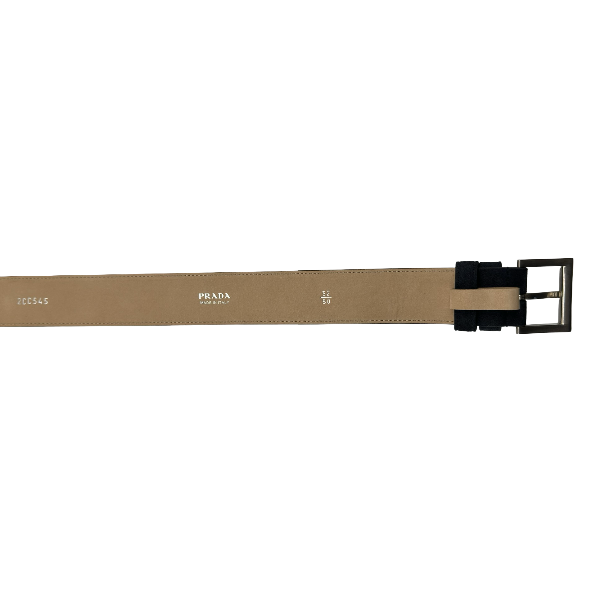 Prada Navy Suede Belt